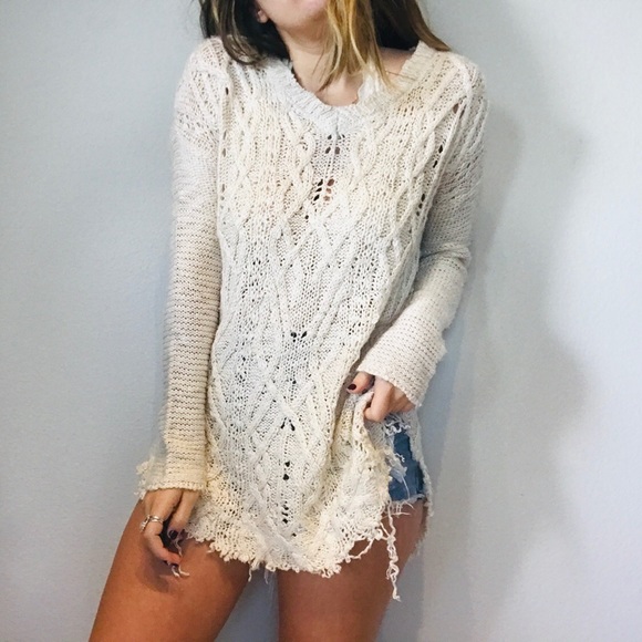 Altar'd State Sweaters - Altar’d State oversized cable knit cream sweater